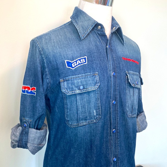 Gas Honda Racing Mens Denim Shirt - Picture 11 of 16